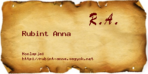 Rubint Anna névjegykártya