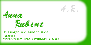 anna rubint business card